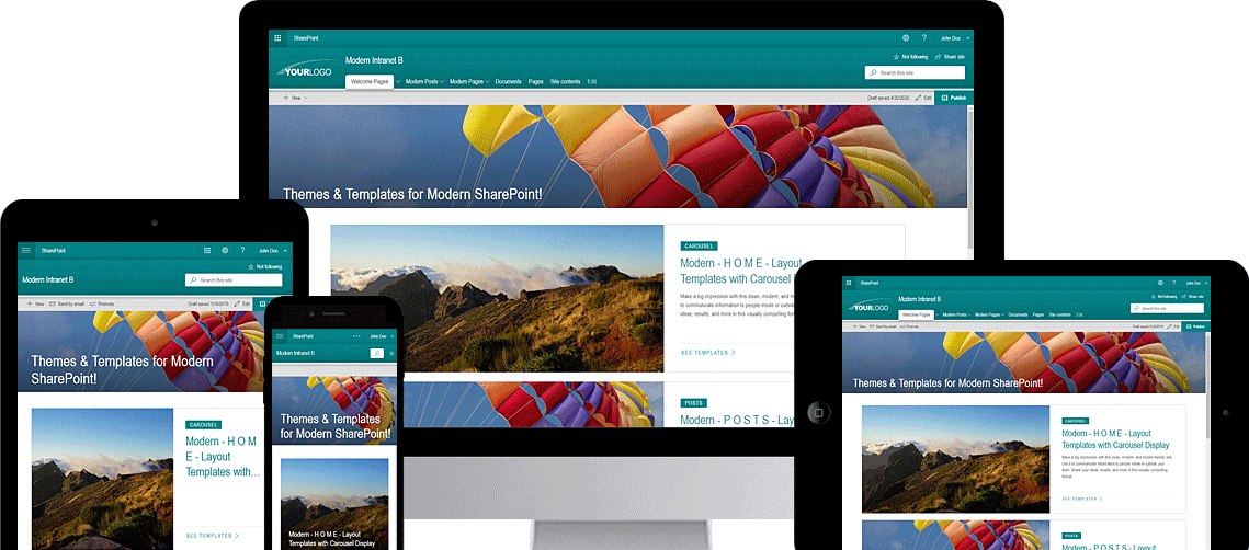 Sharepoint Templates and SharePoint Themes for Modern Intranet